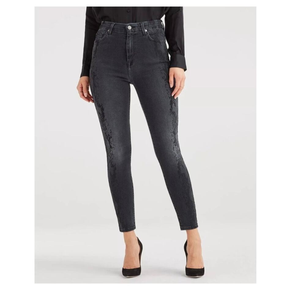 7 For All Mankind Luxe Vintage Aubrey black denim Jeans womens size 30